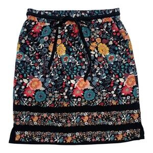 LOFT floral drawstring waist summer skirt size small